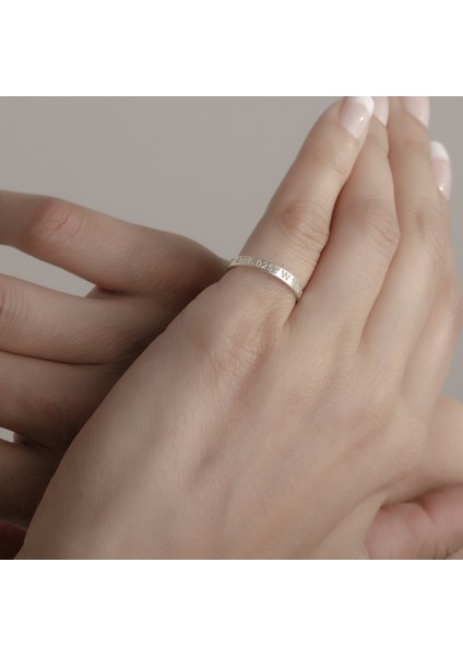 925 Ayar Gümüş Konum Yazılı Alyans Yüzük Kişiye Özel Seri fiyatları