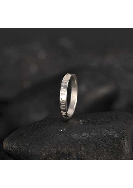 925 Ayar Gümüş Konum Yazılı Alyans Yüzük Kişiye Özel Seri modelleri