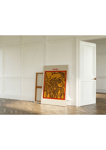Keith Haring Pop Art Sanatsal Kanvas Tablo Salon Duvar Dekorasyon Cafe Dekor Duvar Tablosu