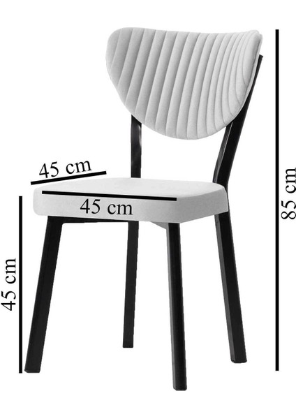 Kütük Desenli Mdf Krom Elma Mutfak Masa Takımı 4 Sandalyeli Salon Yemek Masa Takımı Siyah