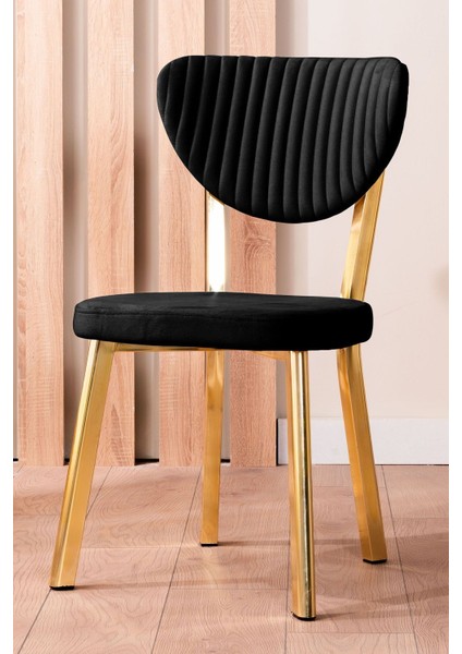 Kütük Desenli Mdf Gold Elma Mutfak Masa Takımı 6 Sandalyeli Salon Yemek Masa Takımı