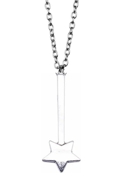 Yıldız Çubuklu Kolye Kadın Antik Gümüş Kaplama 60 cm Zincir fırsatları
