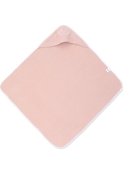 Kapüşonlu Müslin Bebek Havlusu, Pembe