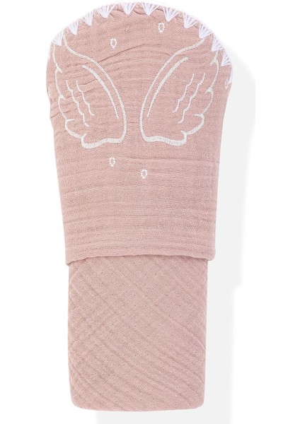 Kapüşonlu Müslin Bebek Havlusu, Pembe