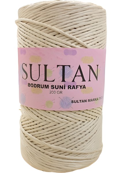 Elegantshop Sultan Bodrum Suni Raffia Rafya El Örgü Ipi 200 gr