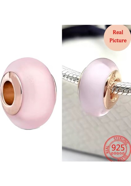 Murano Pembe Mat Charm