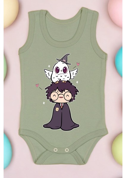 Harry Potter Karikatür Baskılı Pamuk Atlet Zıbın