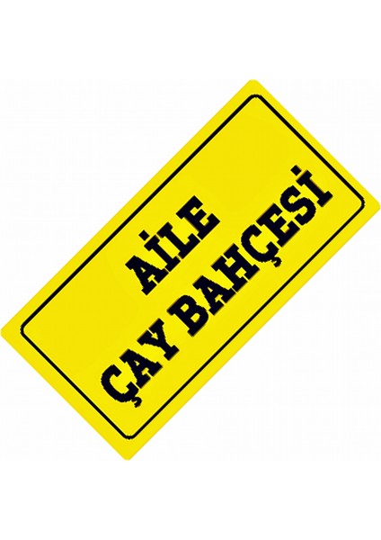 Aile Çay Bahçesi Yazılı Sök-Tak-Pratik Vantuzlu Dekor Plaka