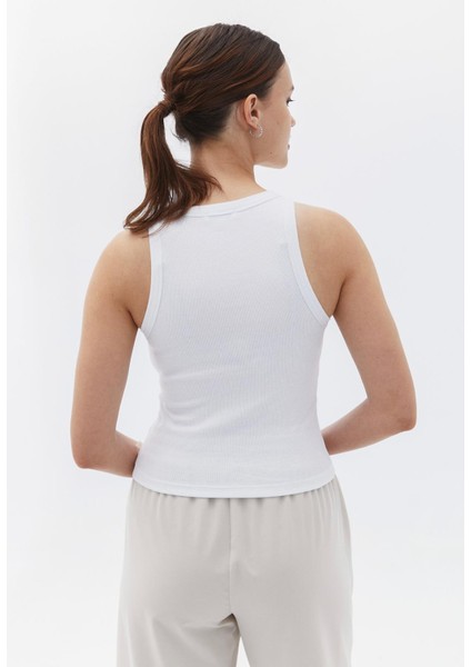 Kadın 2'li Paket Fitilli Halter Yaka Örme Atlet T-Shirt modelleri