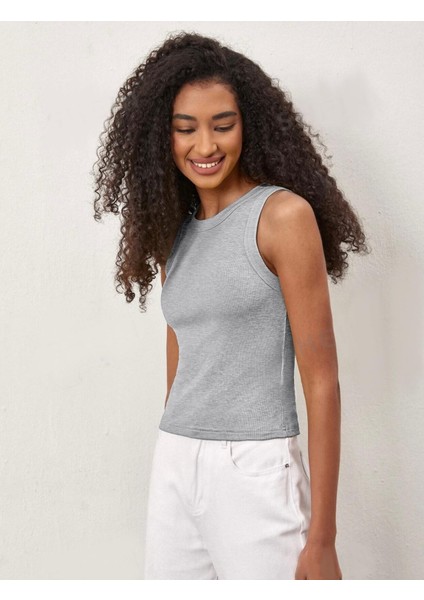 Kadın 2'li Paket Fitilli Halter Yaka Örme Atlet T-Shirt fırsatları