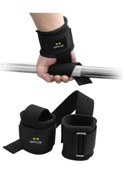 Tekno Trust Siyah Bilekli Fitness Strap - Lifting Straps, Ağırlık Kayışı Siyah