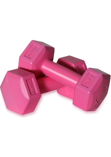 Tekno Trust Plastik 1 kg x 2 Adet Plastik Dambıl Pembe