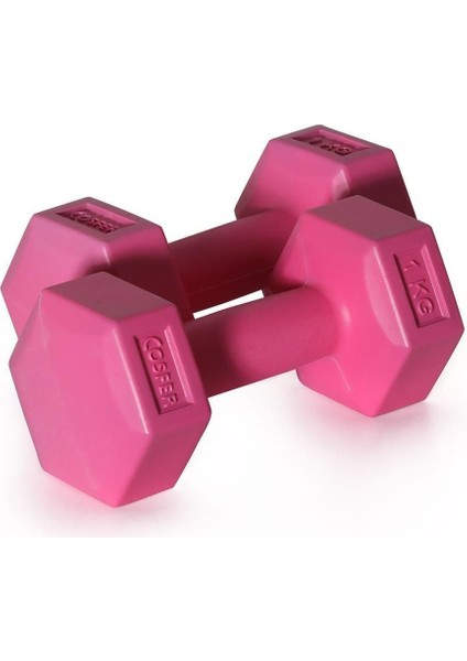 Tekno Trust Plastik 1 kg x 2 Adet Plastik Dambıl Pembe