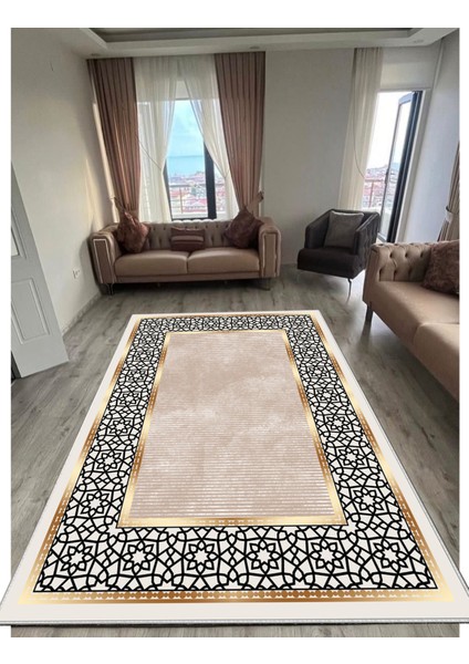 Yıkanabilir Kaymaz Taban Dekoratif Salon Mutfak Halısı Yolluk