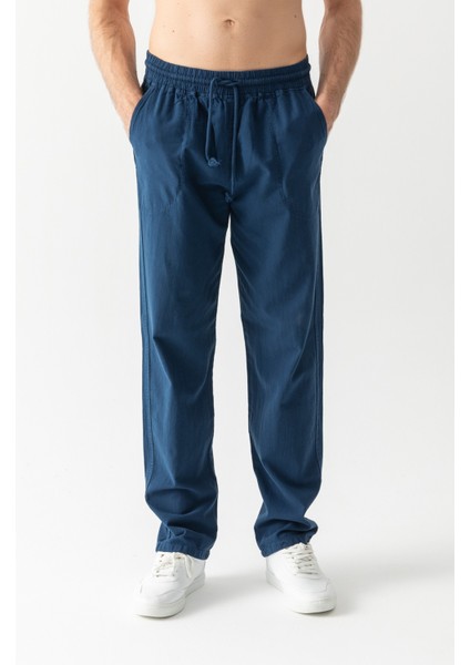 Keten Pantolon Lacivert