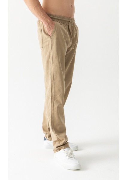 Keten Pantolon Bej modelleri