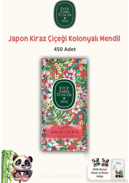 3 Paket Kolonyalı Mendil Japon Kiraz Çiçeği 150'LI ve Rosıe fiyatları