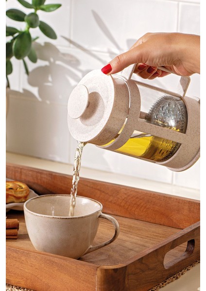 Tekno Trust Cam Ruby French Press 800 ml 600 ml ve Üzeri Bej modelleri