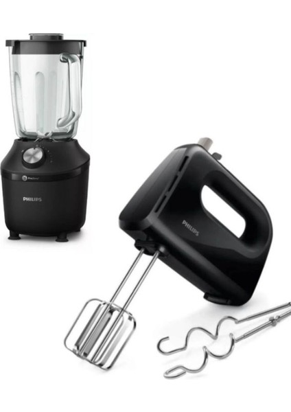 Paslanmaz Çelik HR2291/41 Blender Seti ve HR3705/10 El Mikser Seti Beyaz