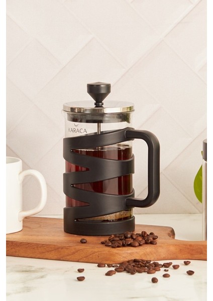 Tekno Trust Cam Diamond Black Borosilikat Cam French Press 600 ml Siyah 600 ml ve Üzeri