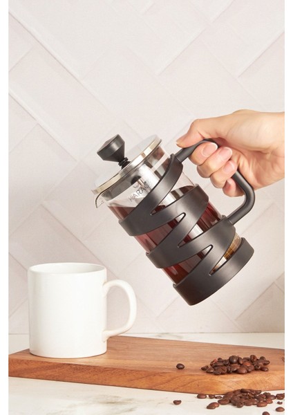 Tekno Trust Cam Diamond Black Borosilikat Cam French Press 600 ml Siyah 600 ml ve Üzeri fiyatları