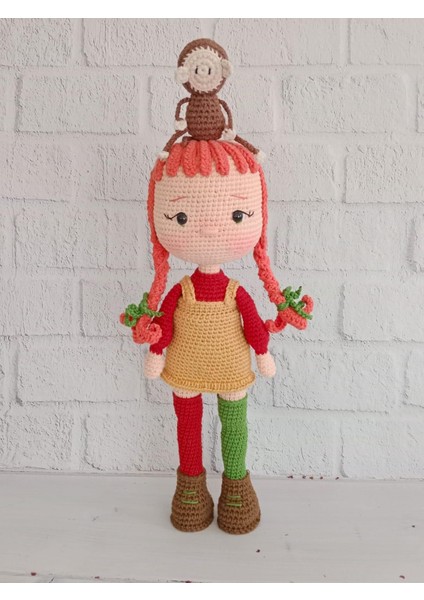 Uzun Çorap Pippi ve Maymunu Amigurumi Organik Oyuncak fiyatları