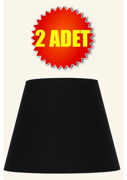 Siyah Konik Başlık Kumaş Lambader Şapka 2 Adet Çap 35 cm LB832