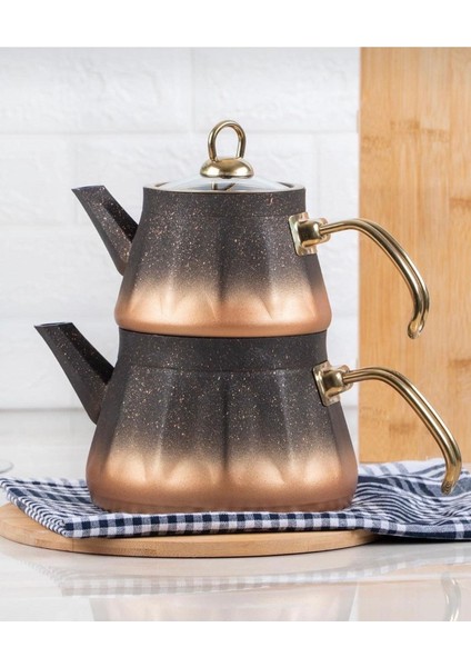 Tekno Trust Siyah Granit Çaydanlık Kristal Model Granit