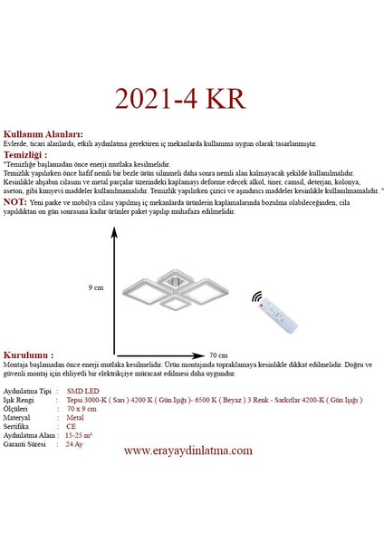 2021-4 Krom Dimmer Kumandalı LED Avize fırsatları