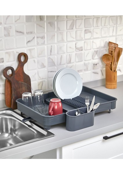 Tekno Trust 36 x 46 Açılır Kapanır Sürgülü Bulaşıklık Antrasit Plastik Gri