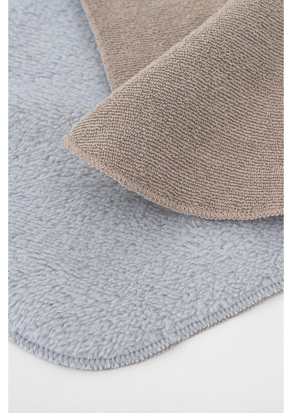 Tekno Trust Bej Bej-Gri Microwell 3 Prç Set Microfiber Bulaşık Kurutma Matı Mutfak Seti 3'lü Kurulama Bezi Örtü indirimleri