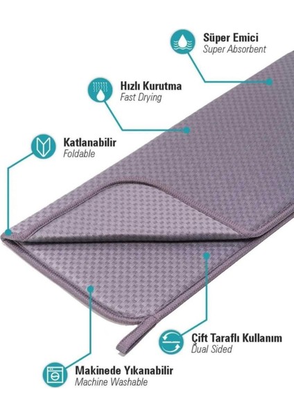 Tekno Trust Gri Bulaşık Kurutma Matı Kurulama Bezi Kurutma Örtüsü Tezgah Üstü - Antrasit Silikon 35 X 45 Cm fırsatları