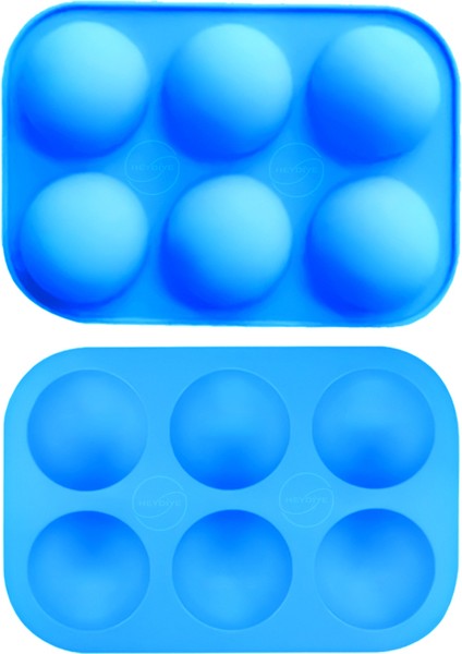 Yarım Küre Silikon Pasta / Kek Kalıbı Küçük Boy (6 Hazne, 5.2cm Çap, 2.7cm Derinlik)