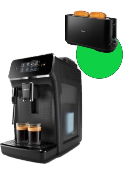 2200 Serisi EP2220 Tam Otomatik Espresso Makinesi HD2590 Ekmek Kızartma Hediyeli !! 2 Phi
