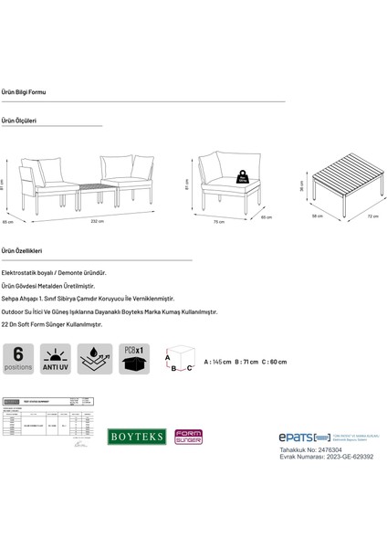 Limni Home Mini Multilounge Bahçe Balkon Seti, Şezlong