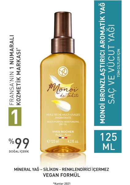 Monoi Bronzlaştırıcı Aromatik Yağ- 125 ml