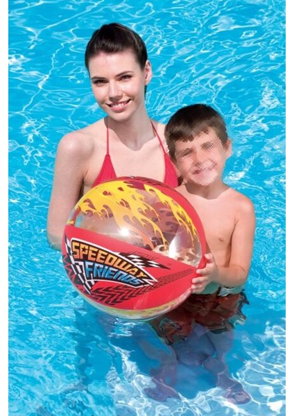 Çocuk Havuz Deniz Kolluğu ve Topu 2li Set - Bestway Speedway Friends Beach Ball + Armbands