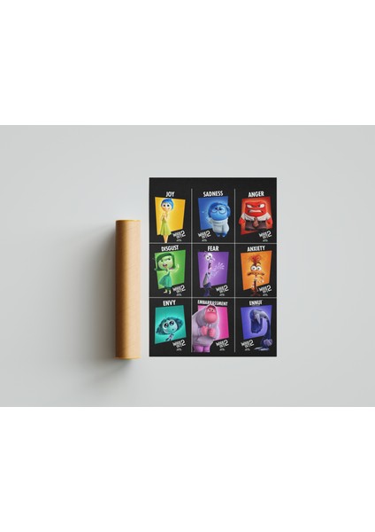 Ters Yüz Film Karakterler Afiş Poster 30X42 cm Çerçevesiz