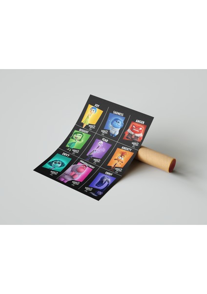 Ters Yüz Film Karakterler Afiş Poster 30X42 cm Çerçevesiz modelleri