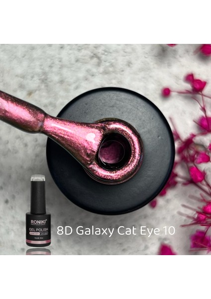 Kedi Gözü Kalıcı Oje 8D Galaxy Cat Eye 10 + Mıknatıs 2'li Set