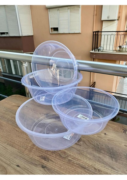 Tekno Trust Plastik Plastik Şeffaf Badya 4'Lü Bulaşık Leğeni