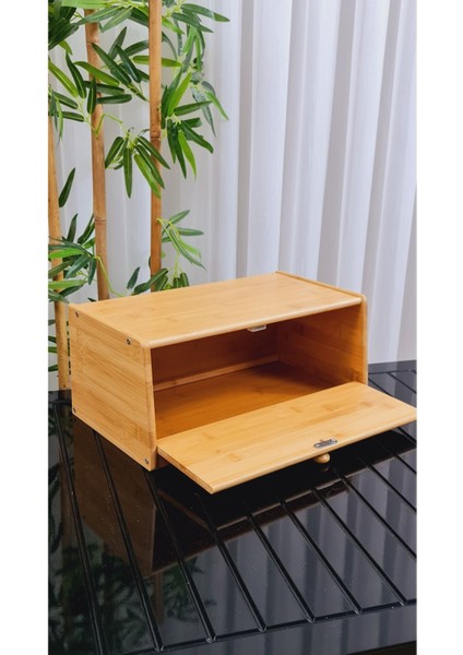 Tekno Trust 37 x 27 Bambu Ekmek Dolabı Ekmek Kutusu Açılır Kapanır Bambu Ekmeklik Ekmek Saklama Kutusu Bh 1136