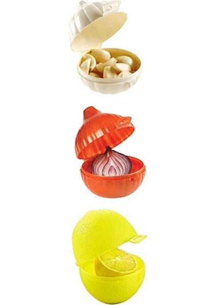 Tekno Trust 3 Sarımsak Soğan Limon Saklama Kabı 250 - 499 ml Plastik
