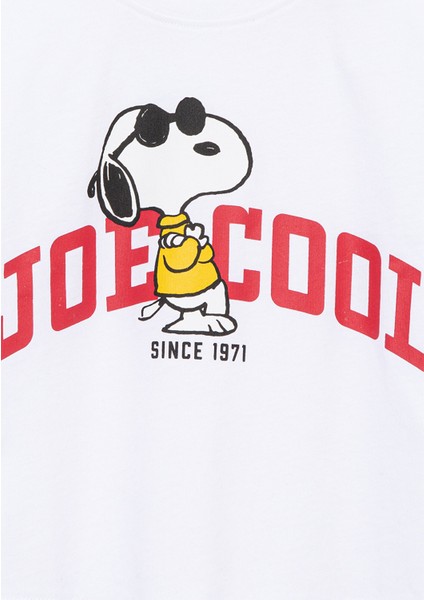 Joe Cool Baskılı Beyaz Crop TIŞÖRT7610162-620