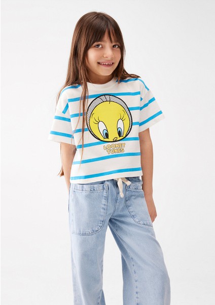 Tweety Baskılı Mavi Crop TIŞÖRT7610164-83145