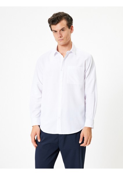 Oxford Gömlek Uzun Kollu Cep Detaylı Pamuk Karışımlı modelleri