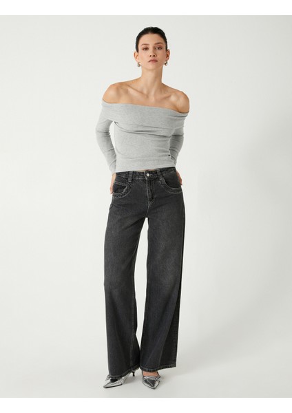 Madonna Yaka Tişört Fitilli Kat Detaylı Uzun Kollu Slim Fit fiyatları