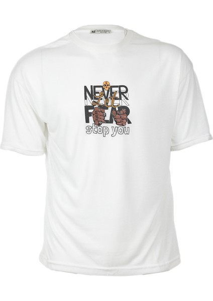 John Borners Erkek Ön Arka Never Baskılı 2`li T-Shirt Seti - %100 Pamuk Beyaz ve Yeşil