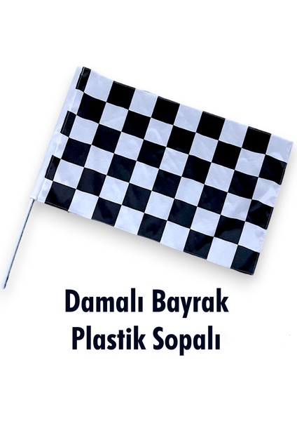 Pencere Bayrak 50X70 cm Damalı Bayrak | Plastik Sopalı | Raşel Kumaş