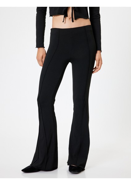 Ispanyol Paça Tayt Pantolon Nervürlü Standart Bel Slim Fit modelleri